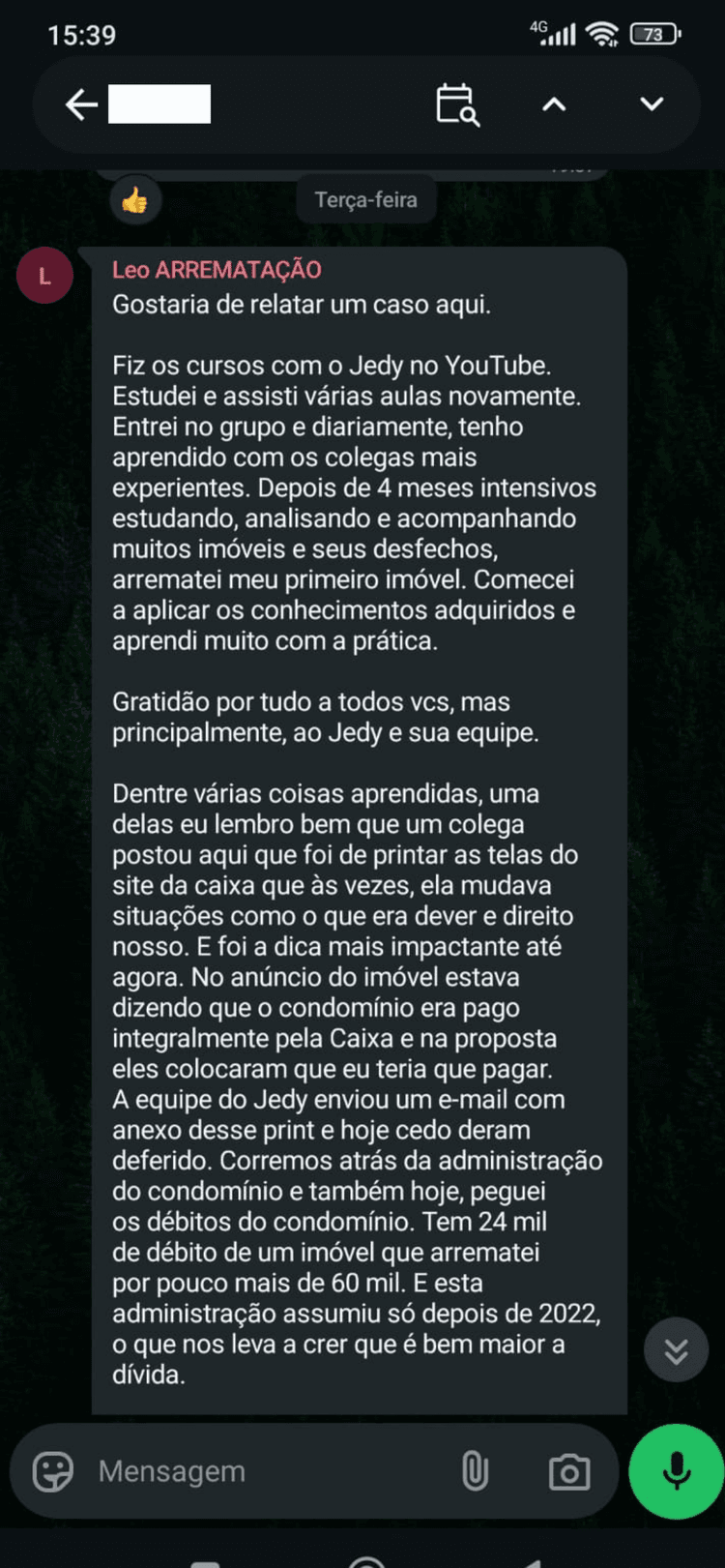 Depoimento do Leonel via WhatsApp - Parte 1